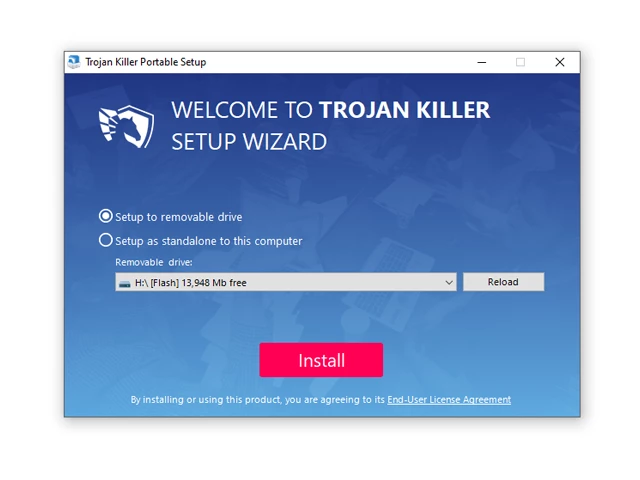 Trojan Killer auf abnehmbares Laufwerk installieren